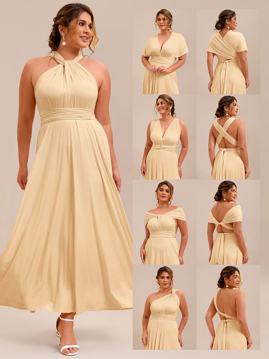 ever STYLES|High-Stretch Soft Versatile Convertible Bridesmaid Dress #color_Champagne