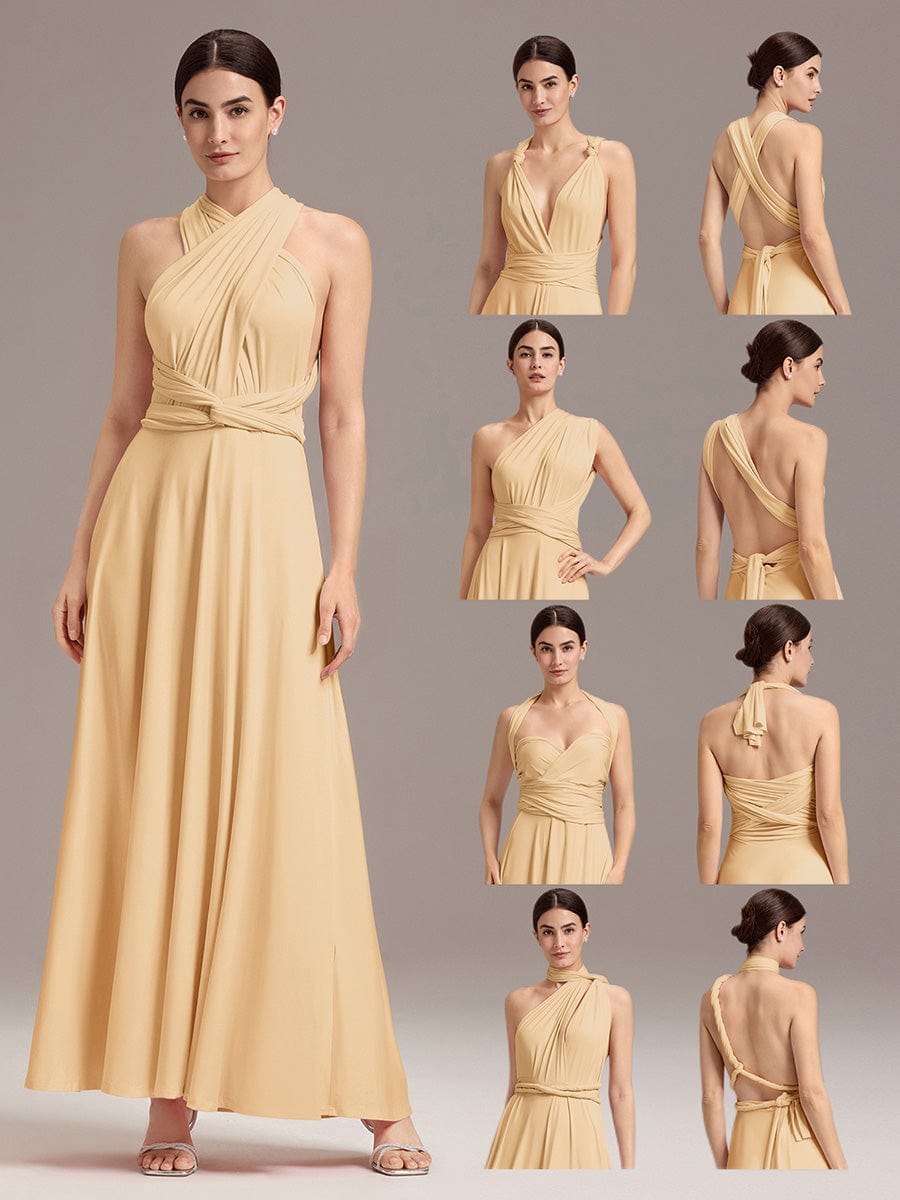 ever STYLES|High-Stretch Soft Versatile Convertible Bridesmaid Dress #color_Champagne
