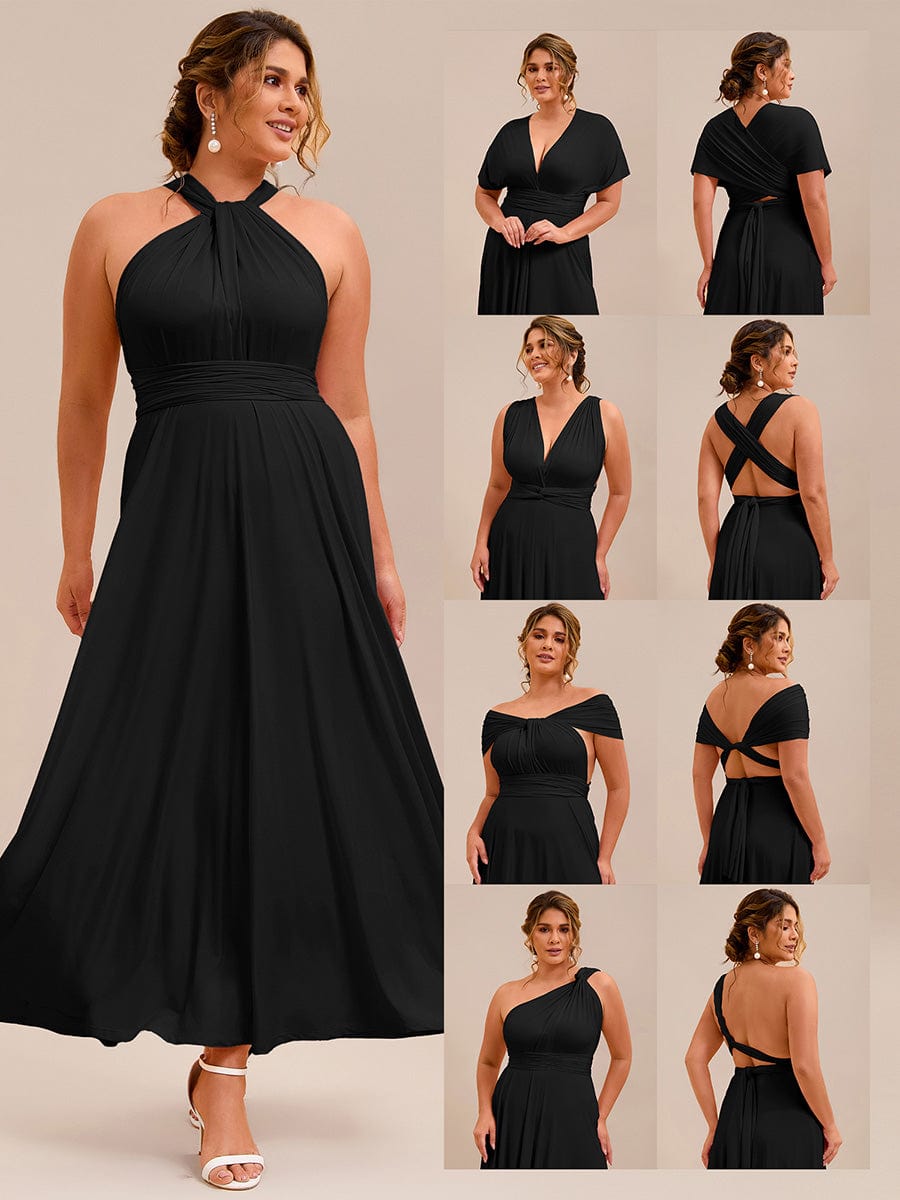 ever STYLES|High-Stretch Soft Versatile Convertible Bridesmaid Dress #color_Black