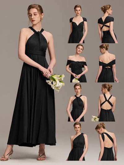 ever STYLES|High-Stretch Soft Versatile Convertible Bridesmaid Dress #color_Black