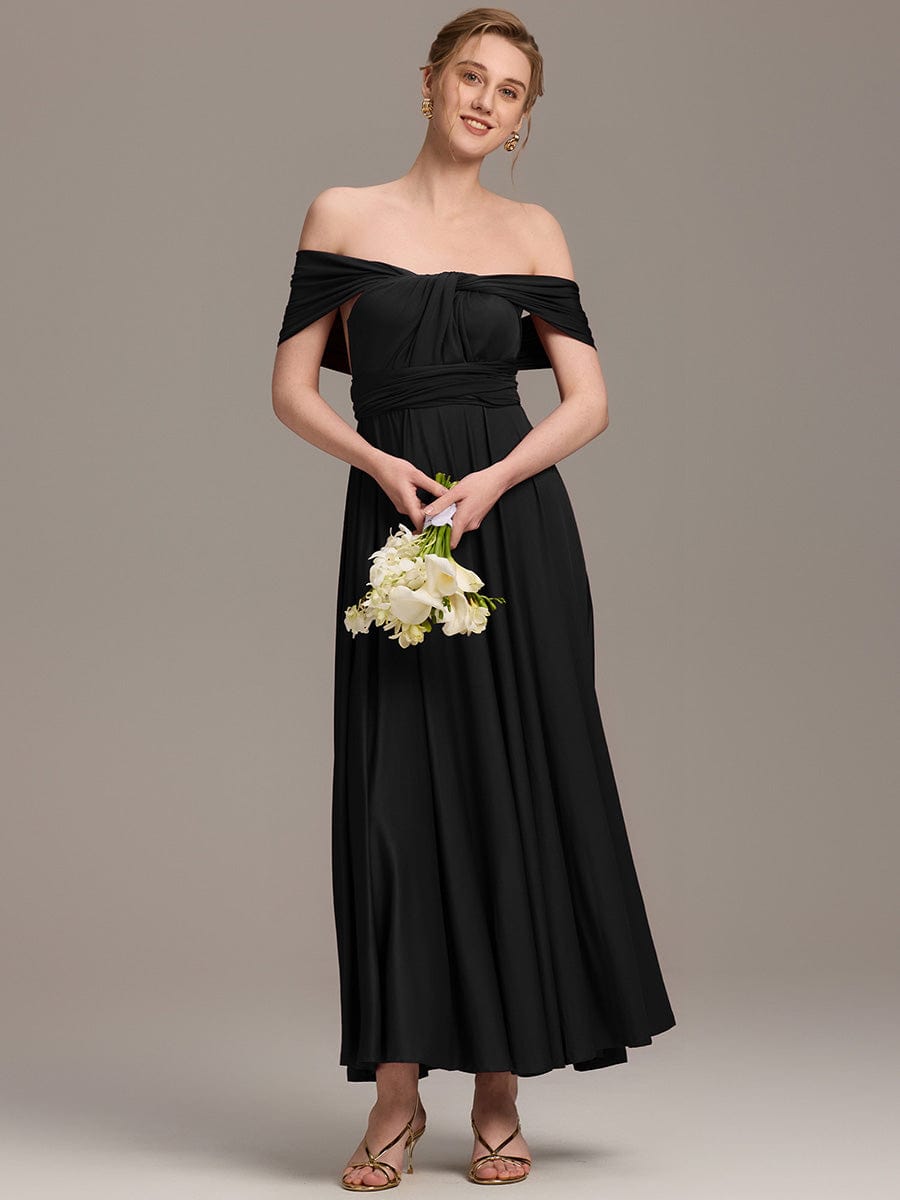 ever STYLES|High-Stretch Soft Versatile Convertible Bridesmaid Dress #color_Black