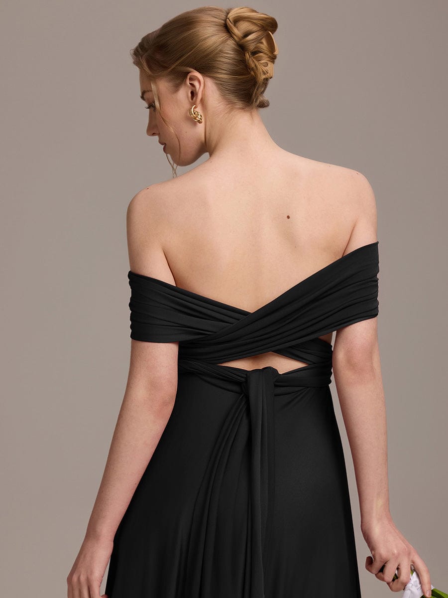ever STYLES|High-Stretch Soft Versatile Convertible Bridesmaid Dress #color_Black
