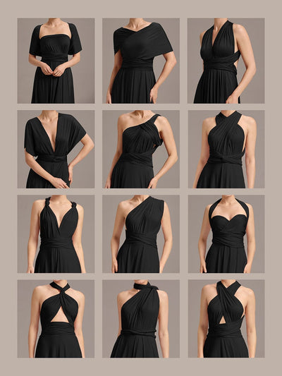 ever STYLES|High-Stretch Soft Versatile Convertible Bridesmaid Dress #color_Black