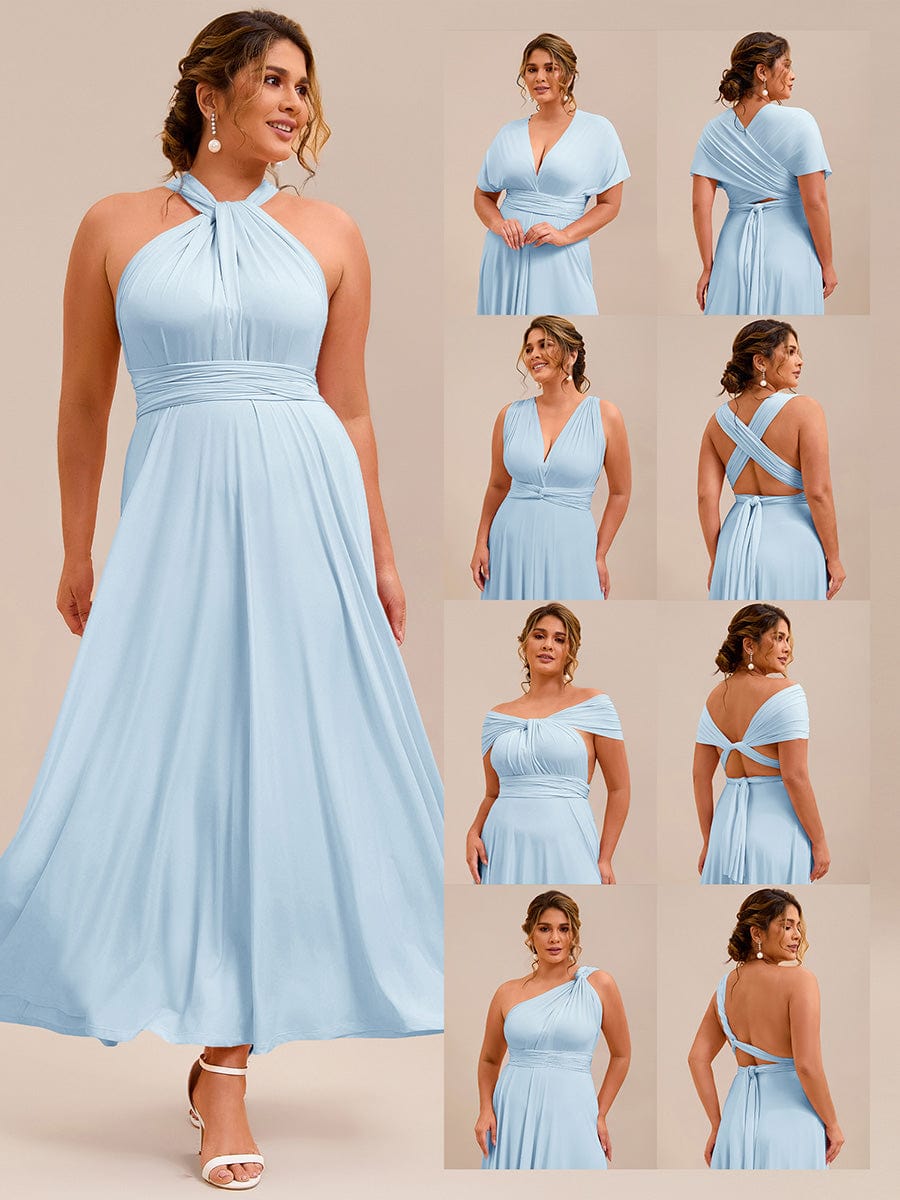 ever STYLES|High-Stretch Soft Versatile Convertible Bridesmaid Dress #color_Sky Blue