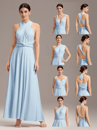 ever STYLES|High-Stretch Soft Versatile Convertible Bridesmaid Dress #color_Sky Blue
