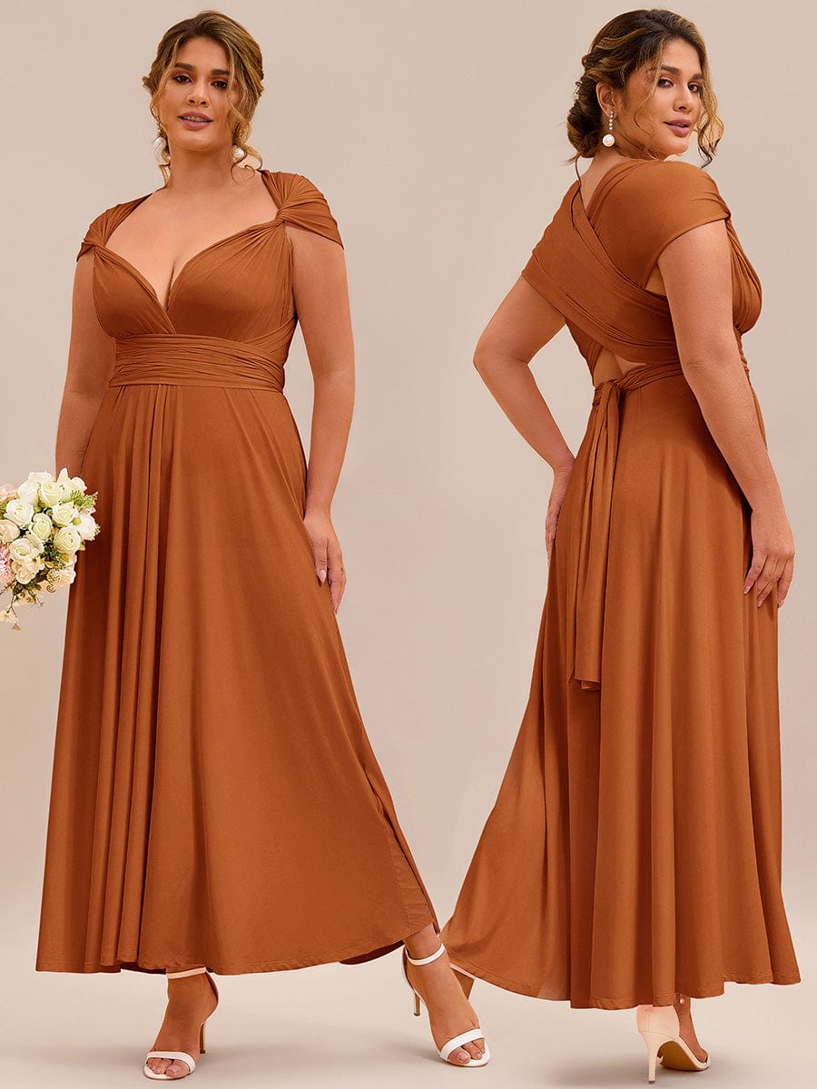 ever STYLES|High-Stretch Soft Versatile Convertible Bridesmaid Dress #color_Burnt Orange