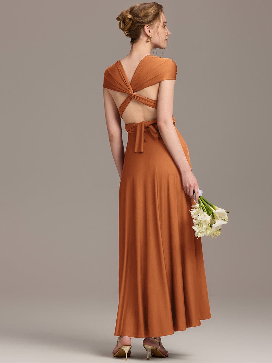 ever STYLES|High-Stretch Soft Versatile Convertible Bridesmaid Dress #color_Burnt Orange