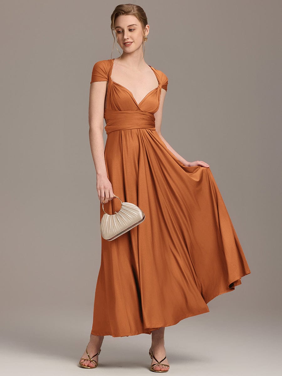 ever STYLES|High-Stretch Soft Versatile Convertible Bridesmaid Dress #color_Burnt Orange