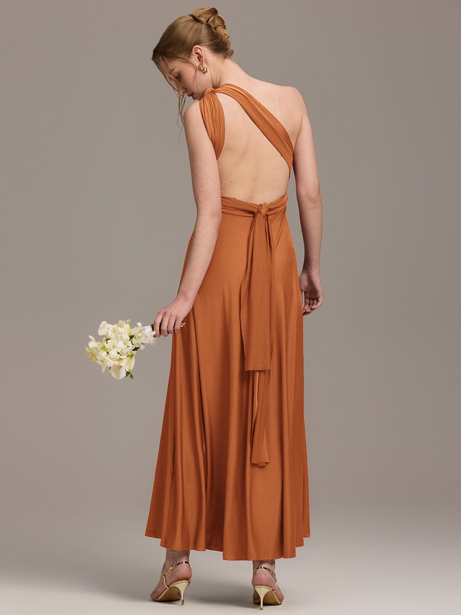 ever STYLES|High-Stretch Soft Versatile Convertible Bridesmaid Dress #color_Burnt Orange