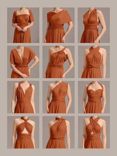 ever STYLES|High-Stretch Soft Versatile Convertible Bridesmaid Dress #color_Burnt Orange