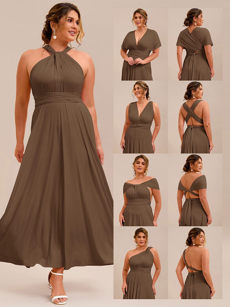 ever STYLES|High-Stretch Soft Versatile Convertible Bridesmaid Dress #color_Coffee
