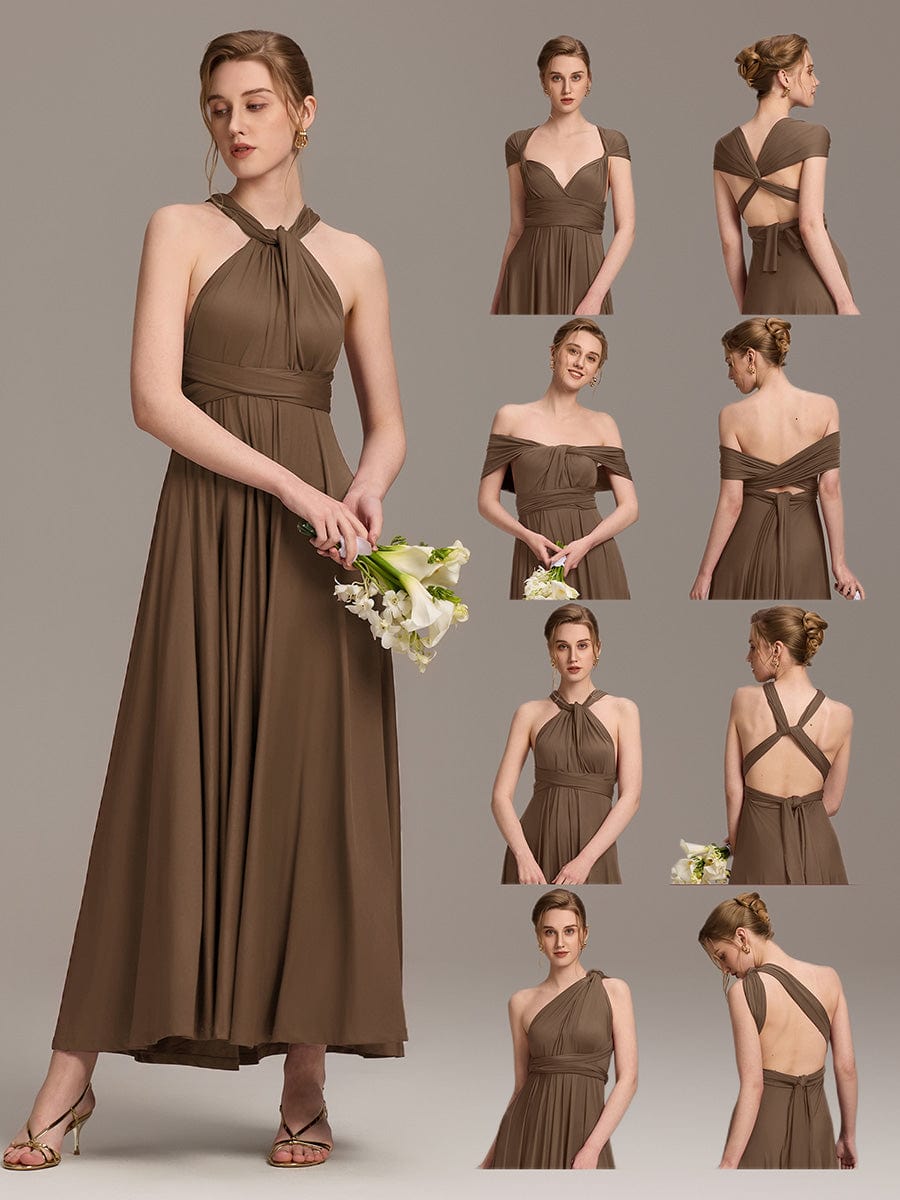 ever STYLES|High-Stretch Soft Versatile Convertible Bridesmaid Dress #color_Coffee