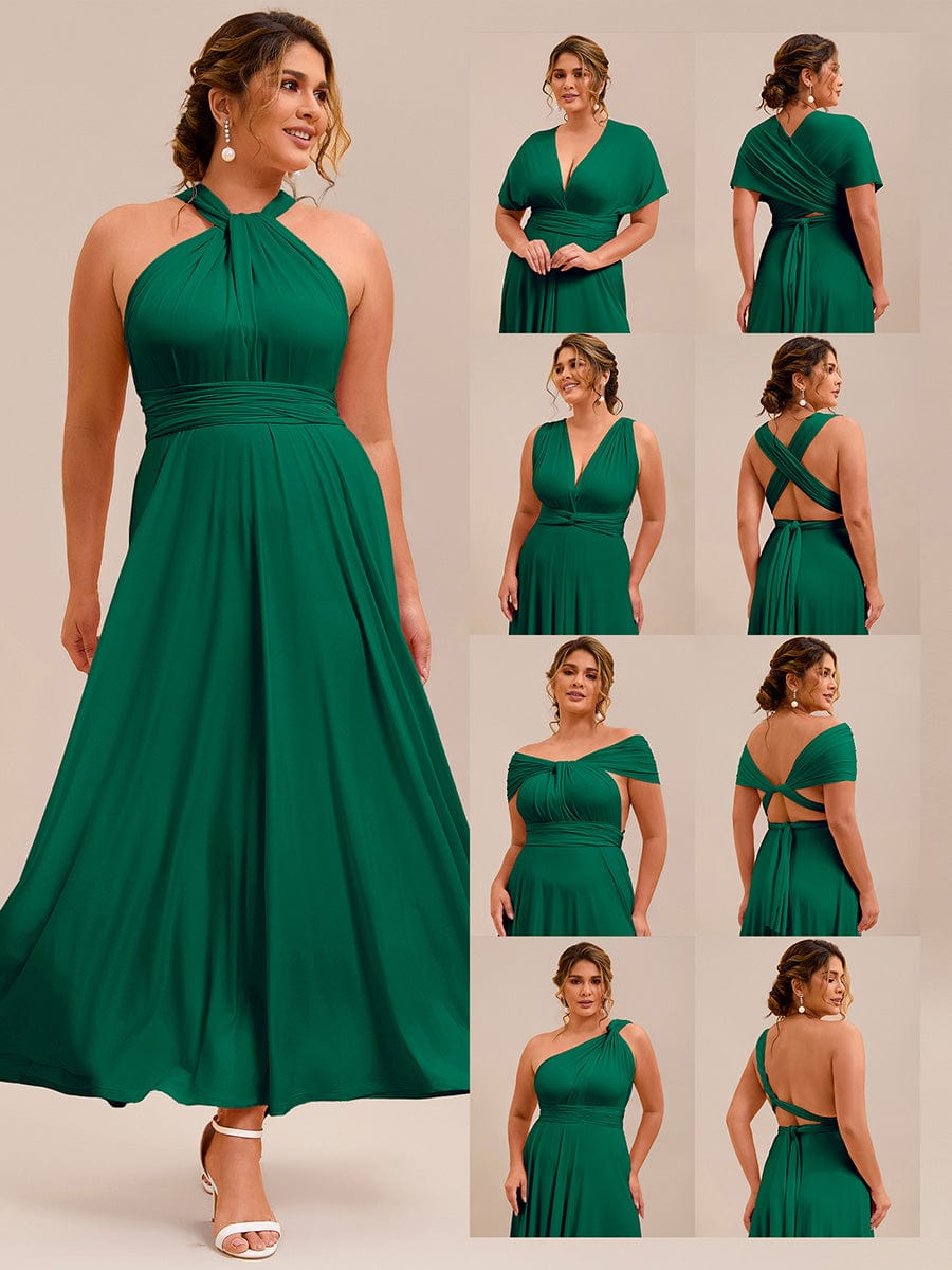 ever STYLES|High-Stretch Soft Versatile Convertible Bridesmaid Dress #color_Dark Green