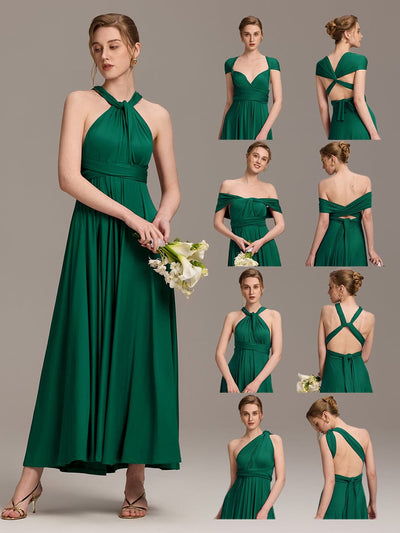 ever STYLES|High-Stretch Soft Versatile Convertible Bridesmaid Dress #color_Dark Green