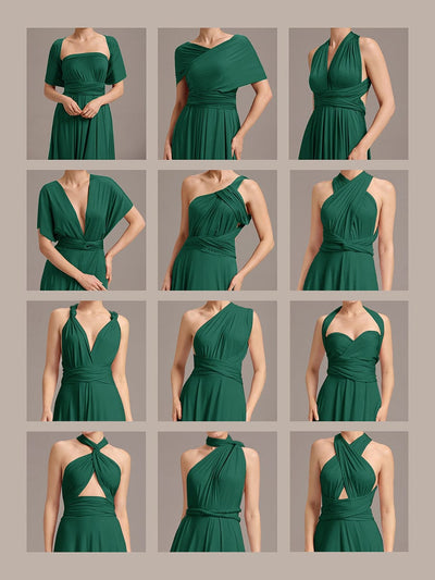 ever STYLES|High-Stretch Soft Versatile Convertible Bridesmaid Dress #color_Dark Green