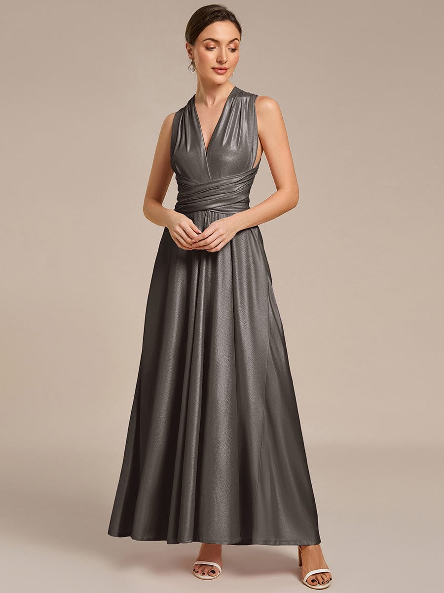 ever STYLES|High-Stretch Soft Versatile Convertible Bridesmaid Dress #color_Metallic Black