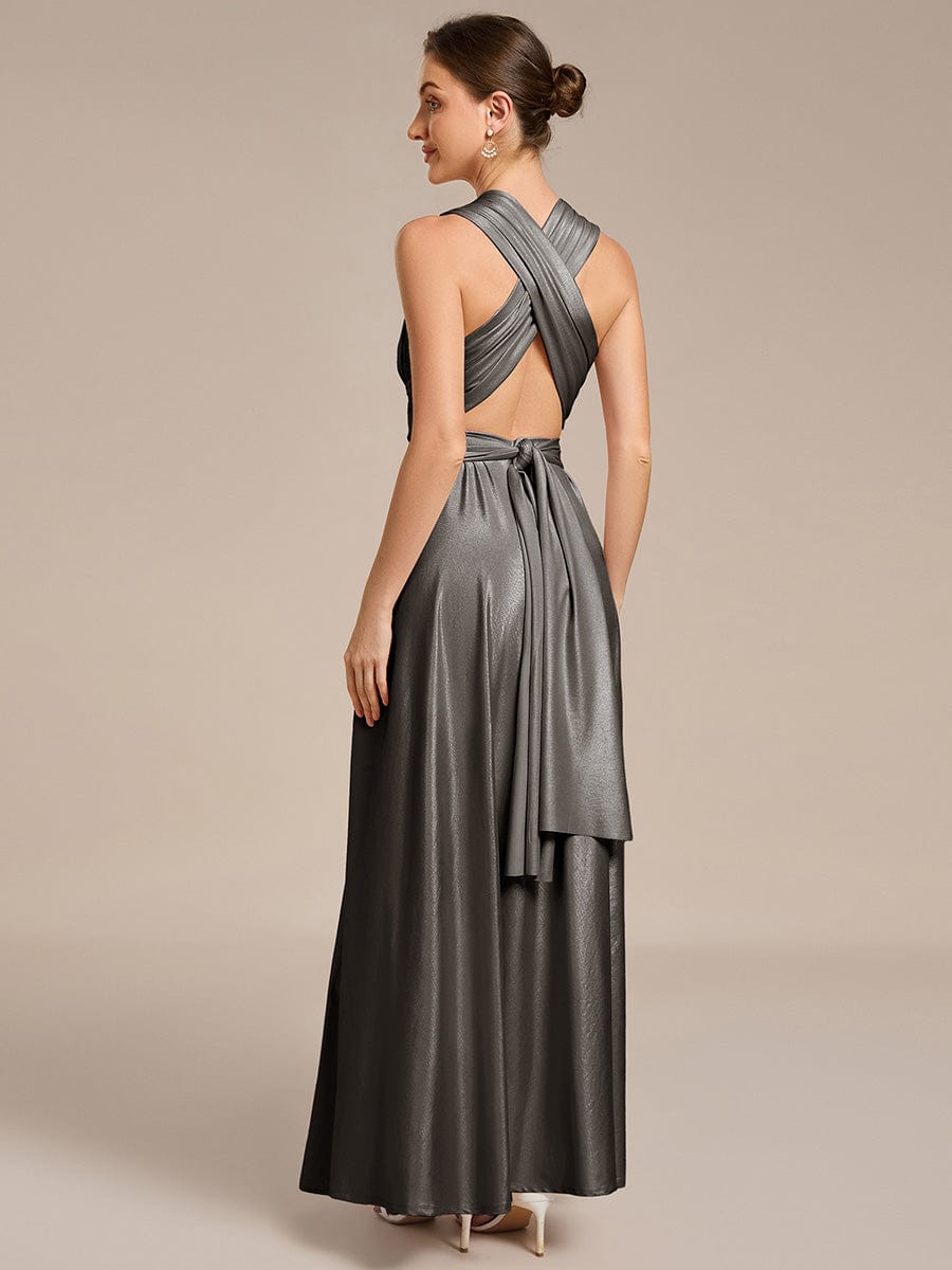 ever STYLES|High-Stretch Soft Versatile Convertible Bridesmaid Dress #color_Metallic Black