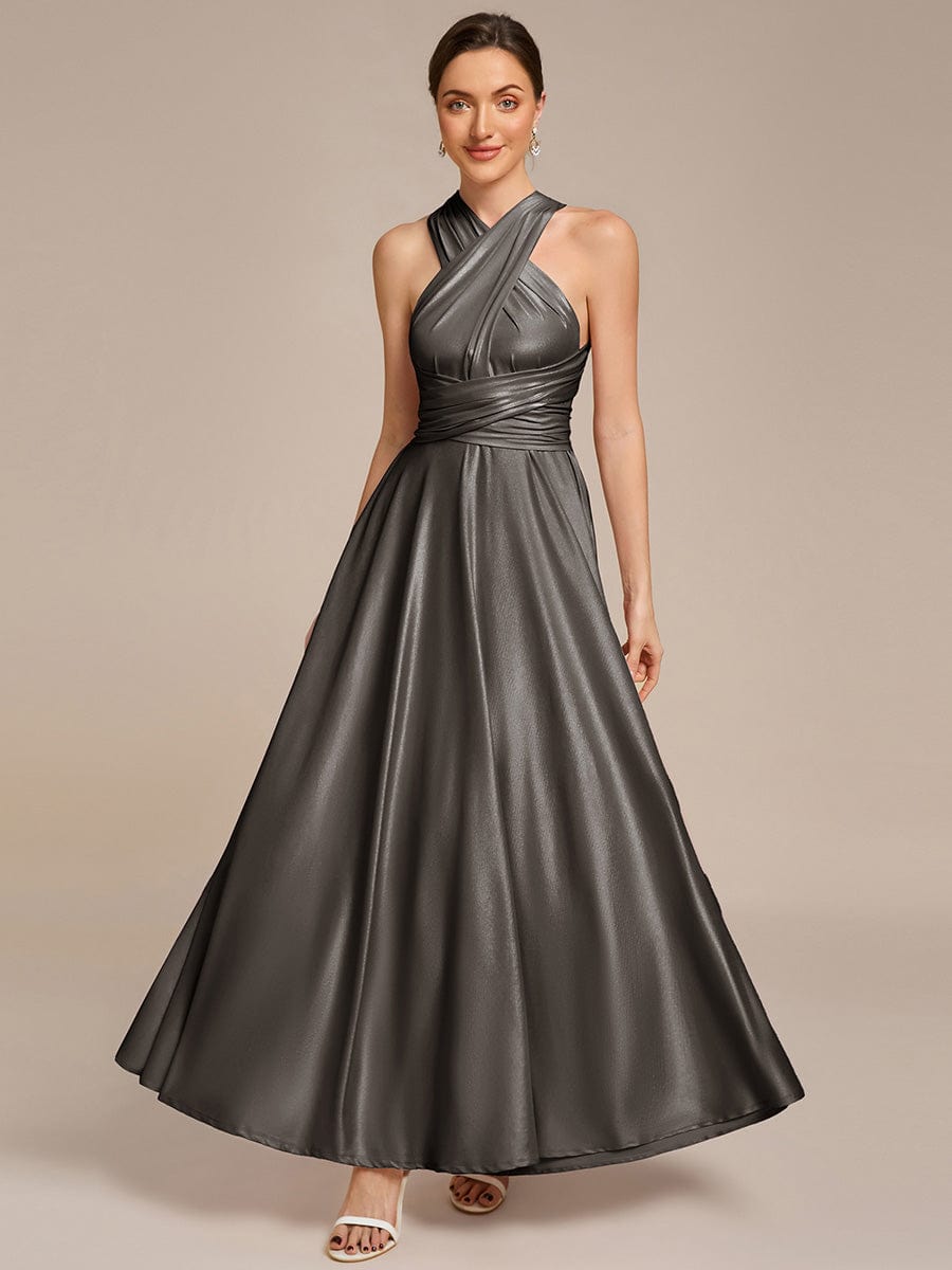 ever STYLES|High-Stretch Soft Versatile Convertible Bridesmaid Dress #color_Metallic Black