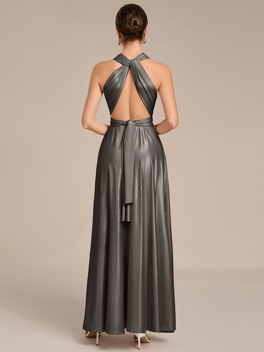 ever STYLES|High-Stretch Soft Versatile Convertible Bridesmaid Dress #color_Metallic Black