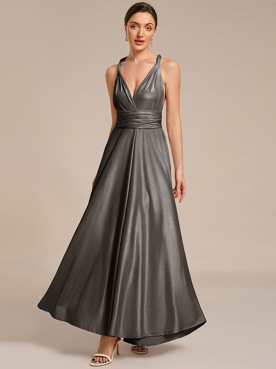 ever STYLES|High-Stretch Soft Versatile Convertible Bridesmaid Dress #color_Metallic Black