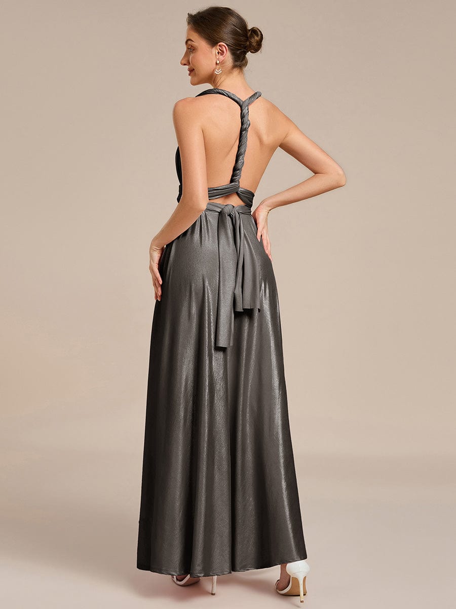 ever STYLES|High-Stretch Soft Versatile Convertible Bridesmaid Dress #color_Metallic Black
