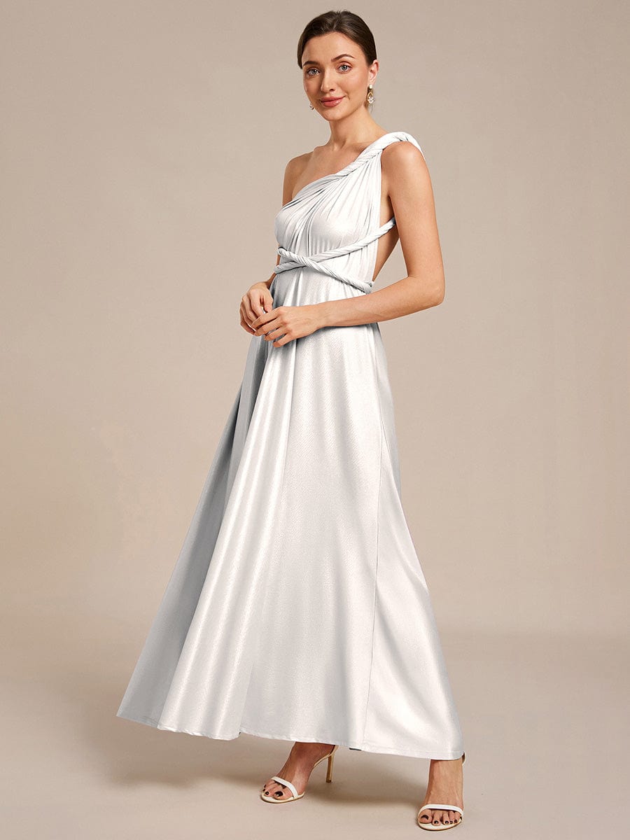 ever STYLES|High-Stretch Soft Versatile Convertible Bridesmaid Dress #color_Metallic Silver