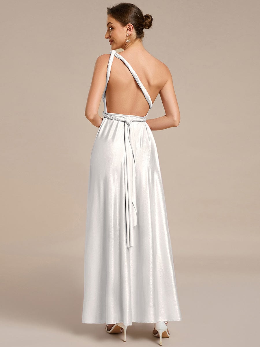 ever STYLES|High-Stretch Soft Versatile Convertible Bridesmaid Dress #color_Metallic Silver