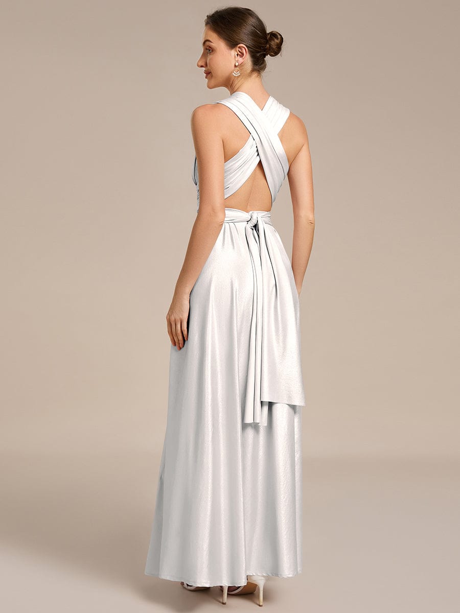 ever STYLES|High-Stretch Soft Versatile Convertible Bridesmaid Dress #color_Metallic Silver