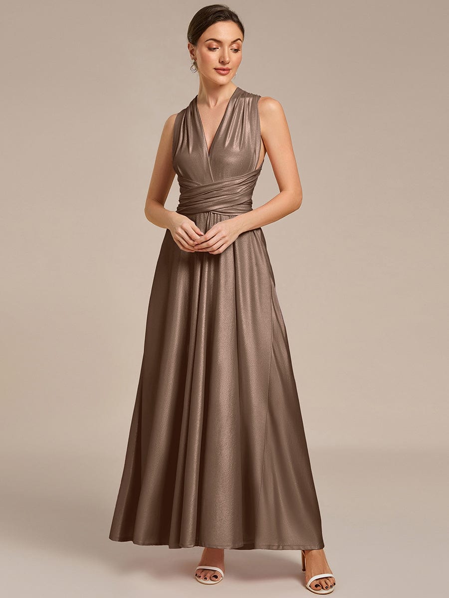 ever STYLES|High-Stretch Soft Versatile Convertible Bridesmaid Dress #color_Metallic Brown