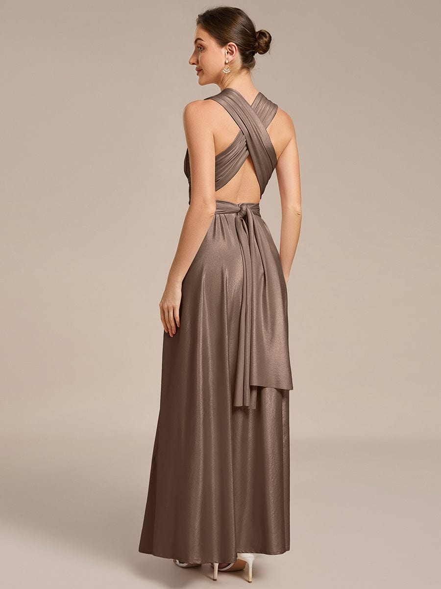 ever STYLES|High-Stretch Soft Versatile Convertible Bridesmaid Dress #color_Metallic Brown