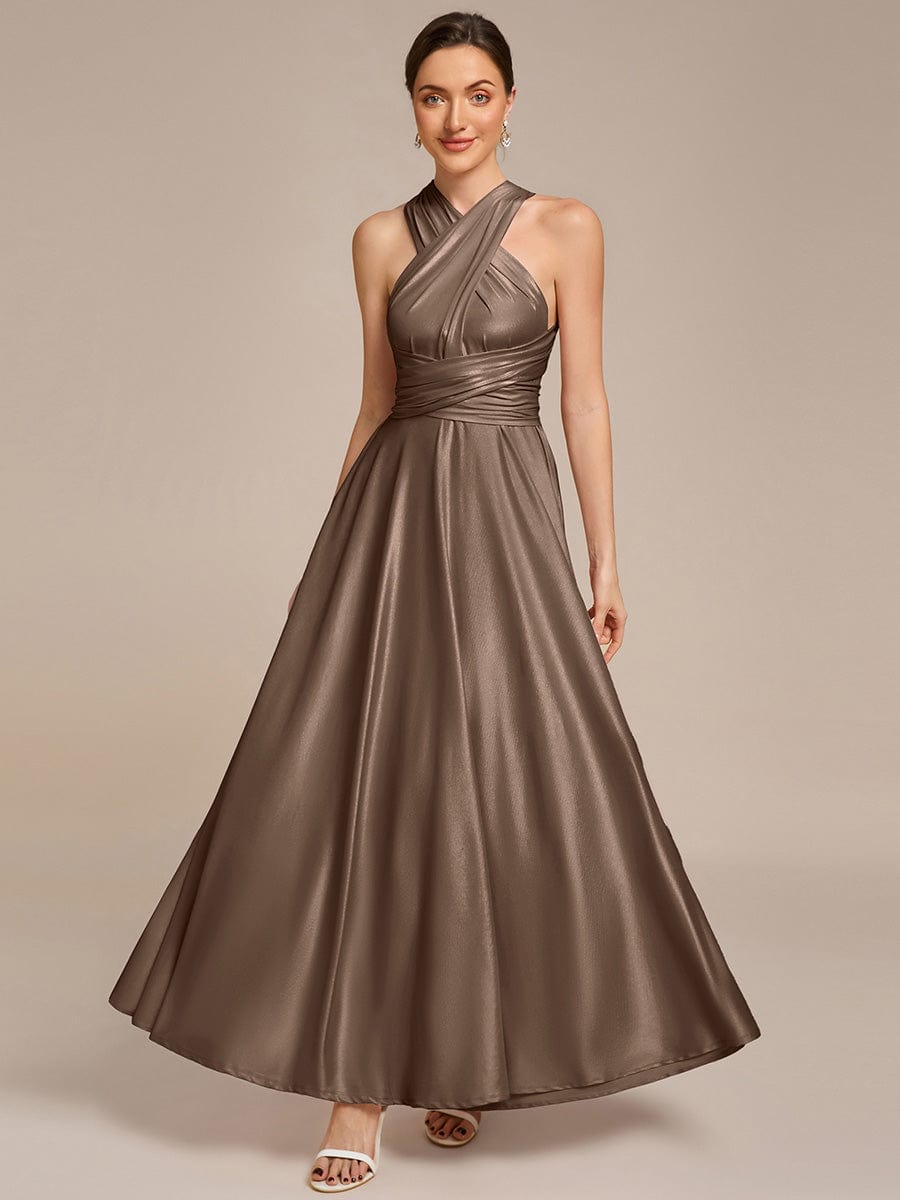 ever STYLES|High-Stretch Soft Versatile Convertible Bridesmaid Dress #color_Metallic Brown