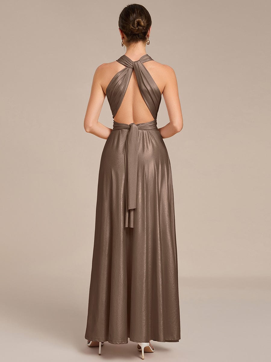 ever STYLES|High-Stretch Soft Versatile Convertible Bridesmaid Dress #color_Metallic Brown