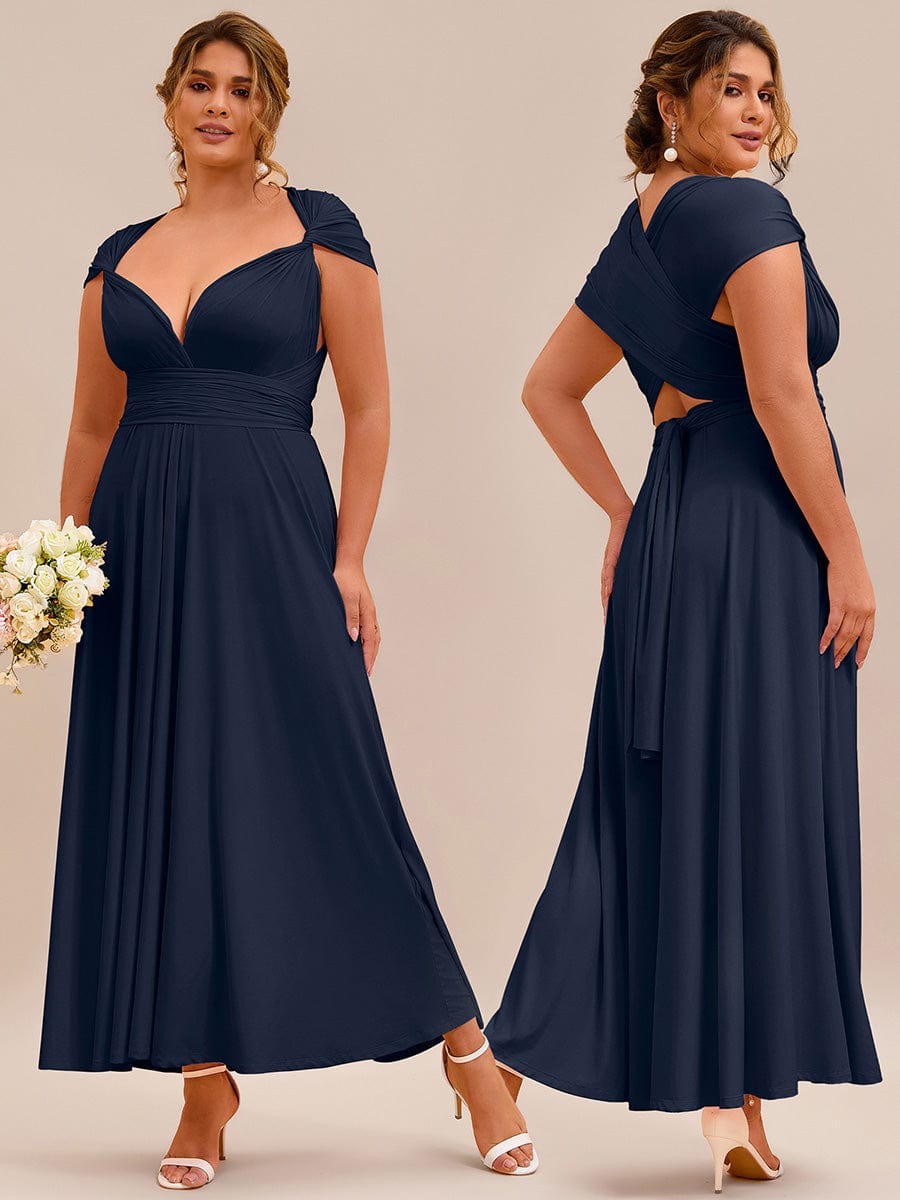 ever STYLES|High-Stretch Soft Versatile Convertible Bridesmaid Dress #color_Navy Blue