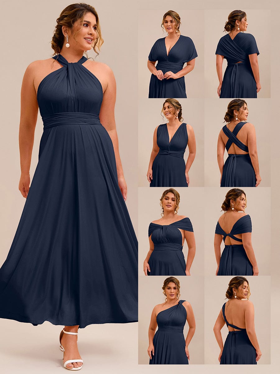 ever STYLES|High-Stretch Soft Versatile Convertible Bridesmaid Dress #color_Navy Blue