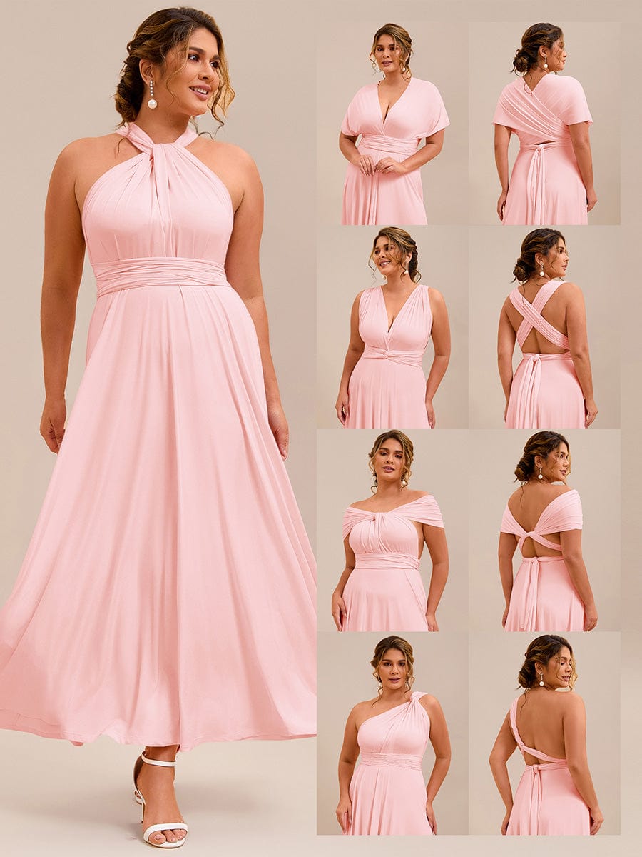 ever STYLES|High-Stretch Soft Versatile Convertible Bridesmaid Dress #color_Pink