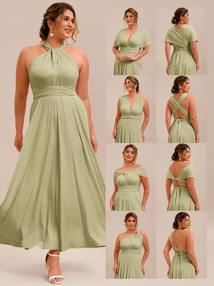 ever STYLES|High-Stretch Soft Versatile Convertible Bridesmaid Dress #color_Sage Green