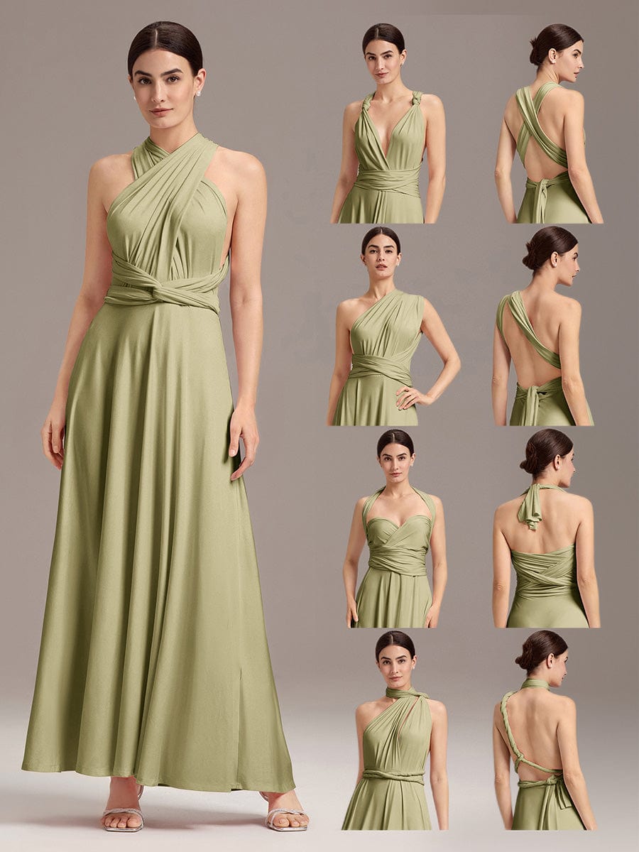 ever STYLES|High-Stretch Soft Versatile Convertible Bridesmaid Dress #color_Sage Green