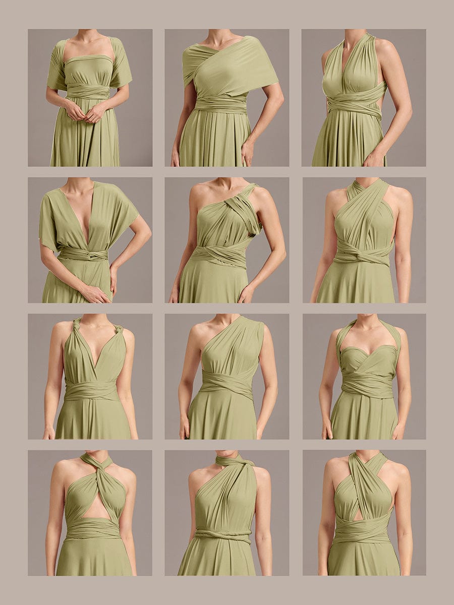 ever STYLES|High-Stretch Soft Versatile Convertible Bridesmaid Dress #color_Sage Green