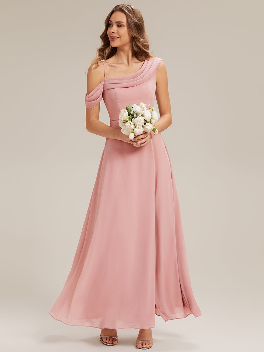 Rhinestone Embellished Chiffon Sleeveless Dress #color_Dusty Rose