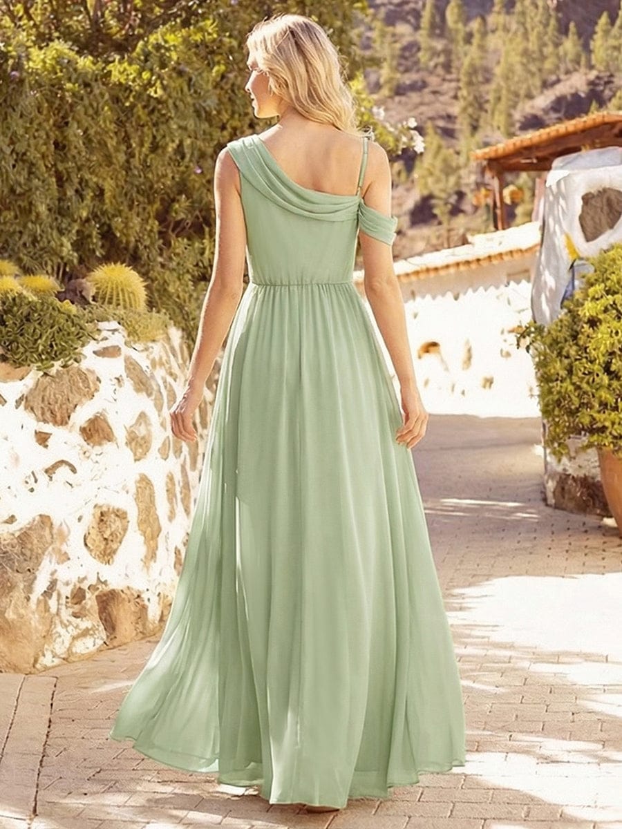 Rhinestone Embellished Chiffon Sleeveless Dress #color_Mint Green