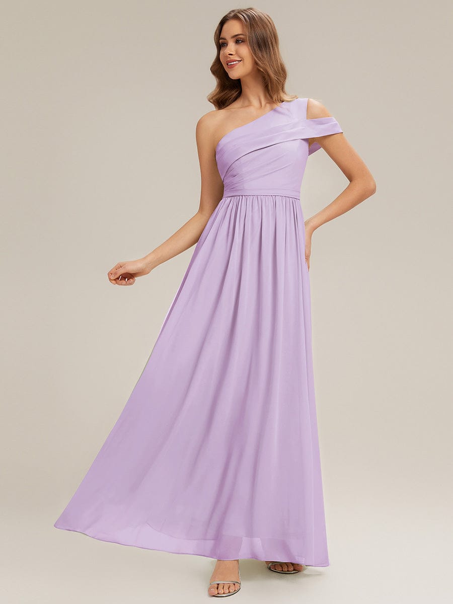 Thigh-High Slit Chiffon Sleeveless Dress #color_Frosted Lilac
