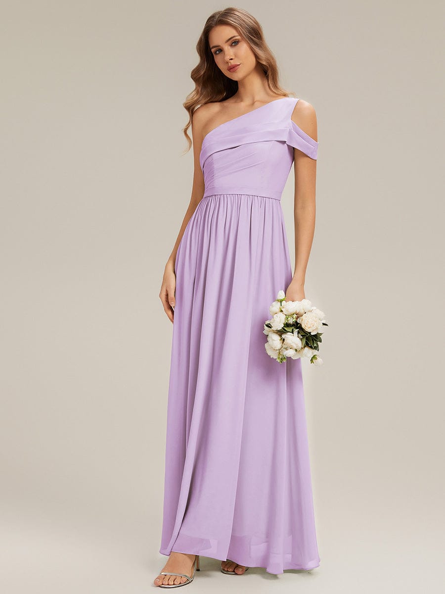 Thigh-High Slit Chiffon Sleeveless Dress #color_Frosted Lilac