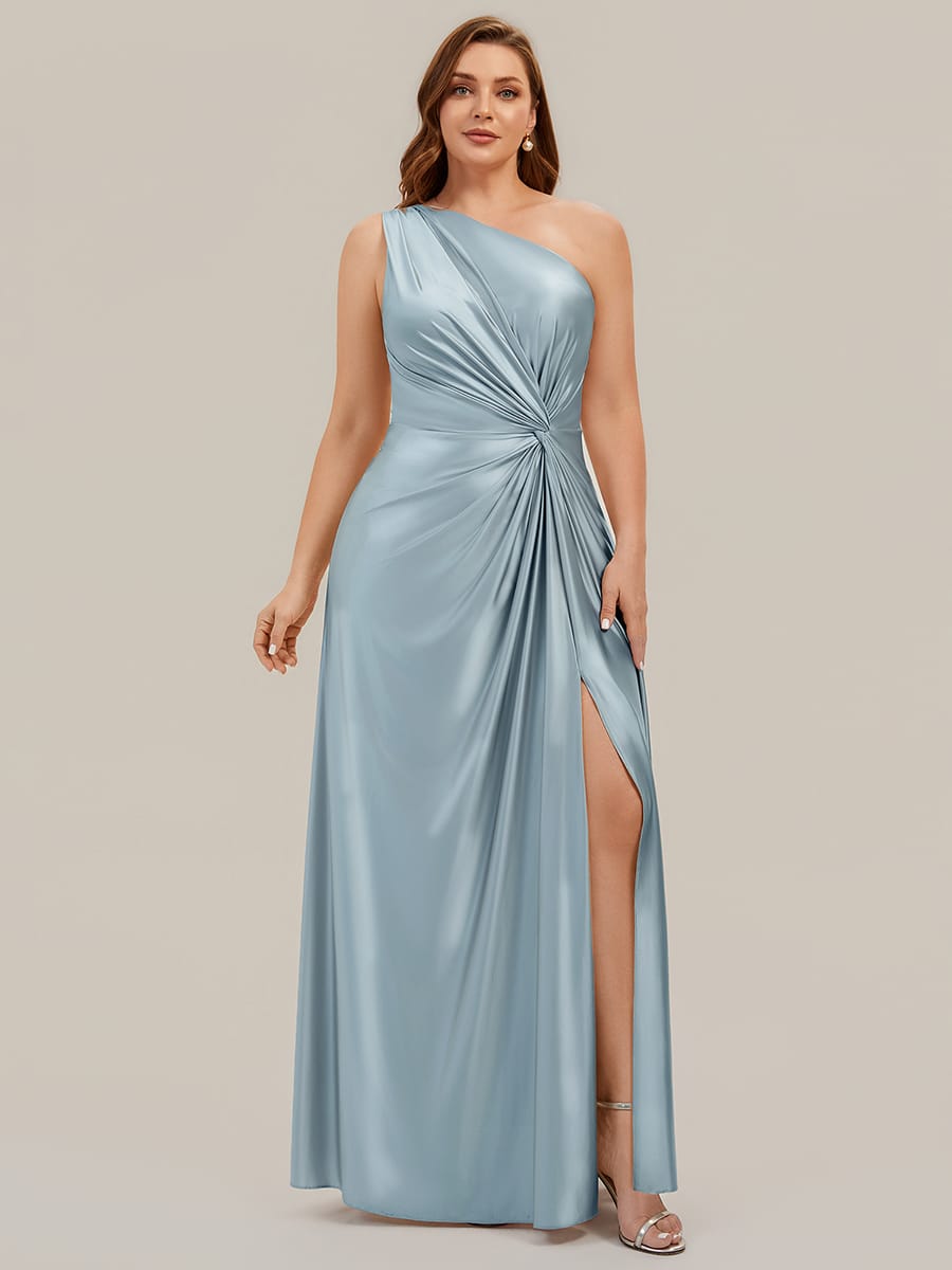 Knotted Satin Sleeveless Dress #color_Sky Blue
