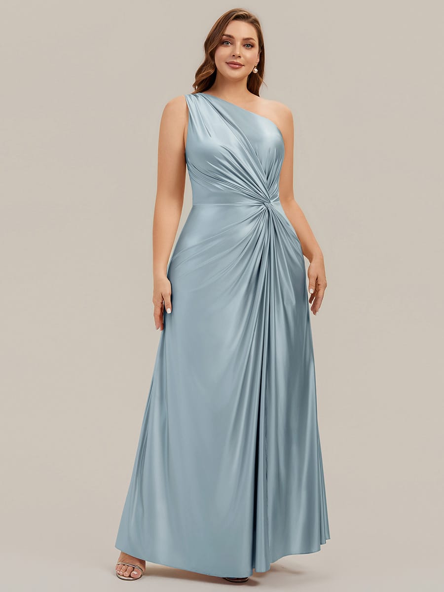 Knotted Satin Sleeveless Dress #color_Sky Blue