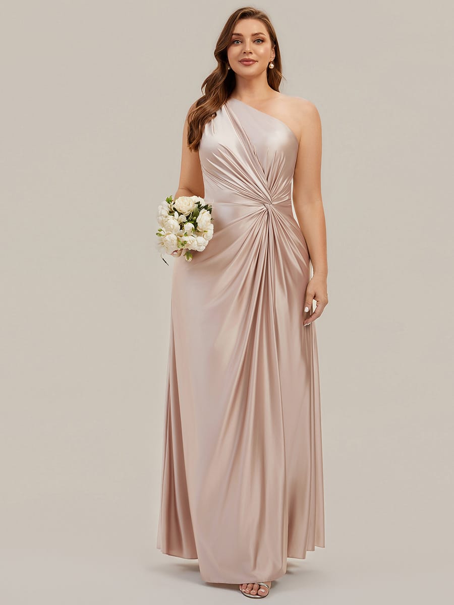 Knotted Satin Sleeveless Dress #color_Champagne
