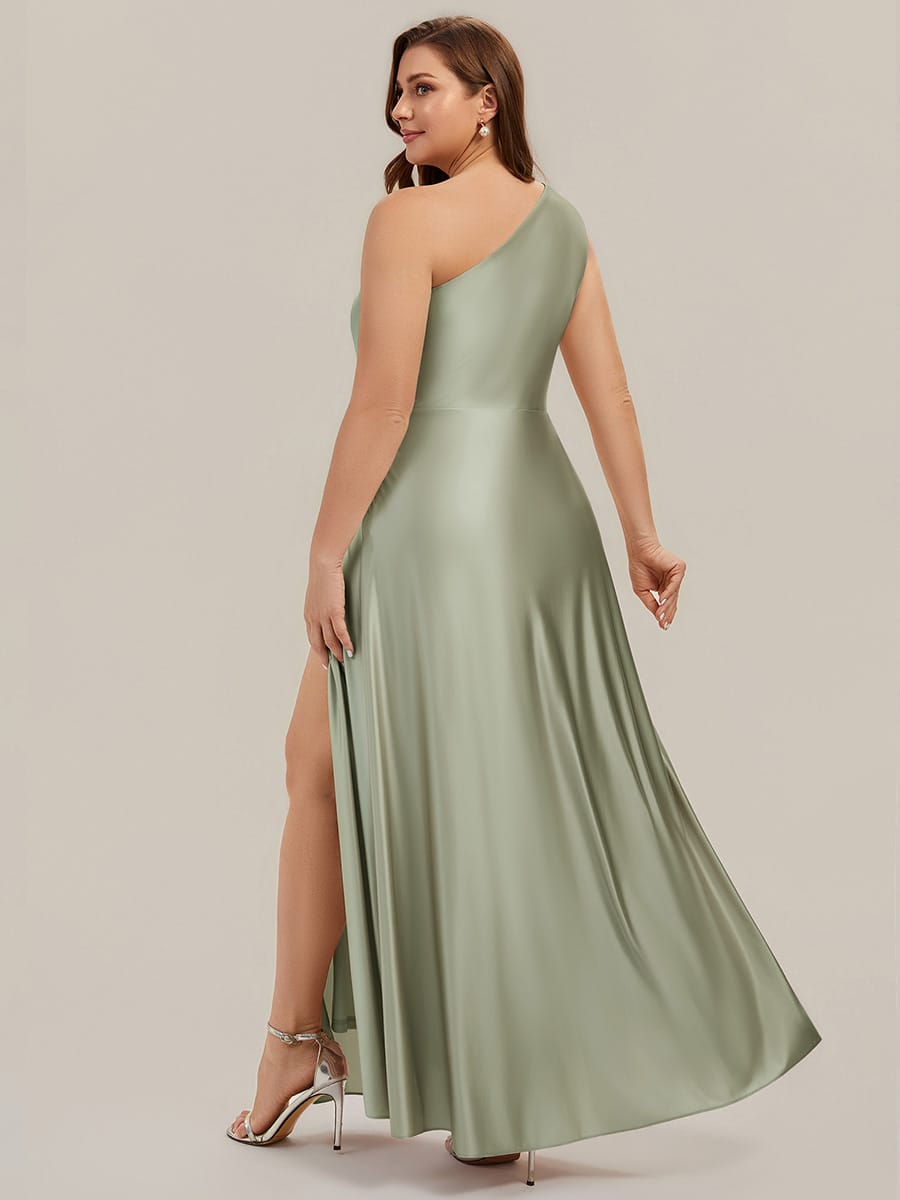 Knotted Satin Sleeveless Dress #color_Sage Green