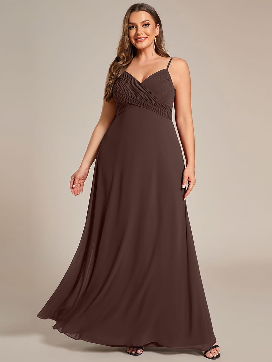 Sweetheart Draped Back Floor Length Bridesmaid Dress #color_Chocolate Brown