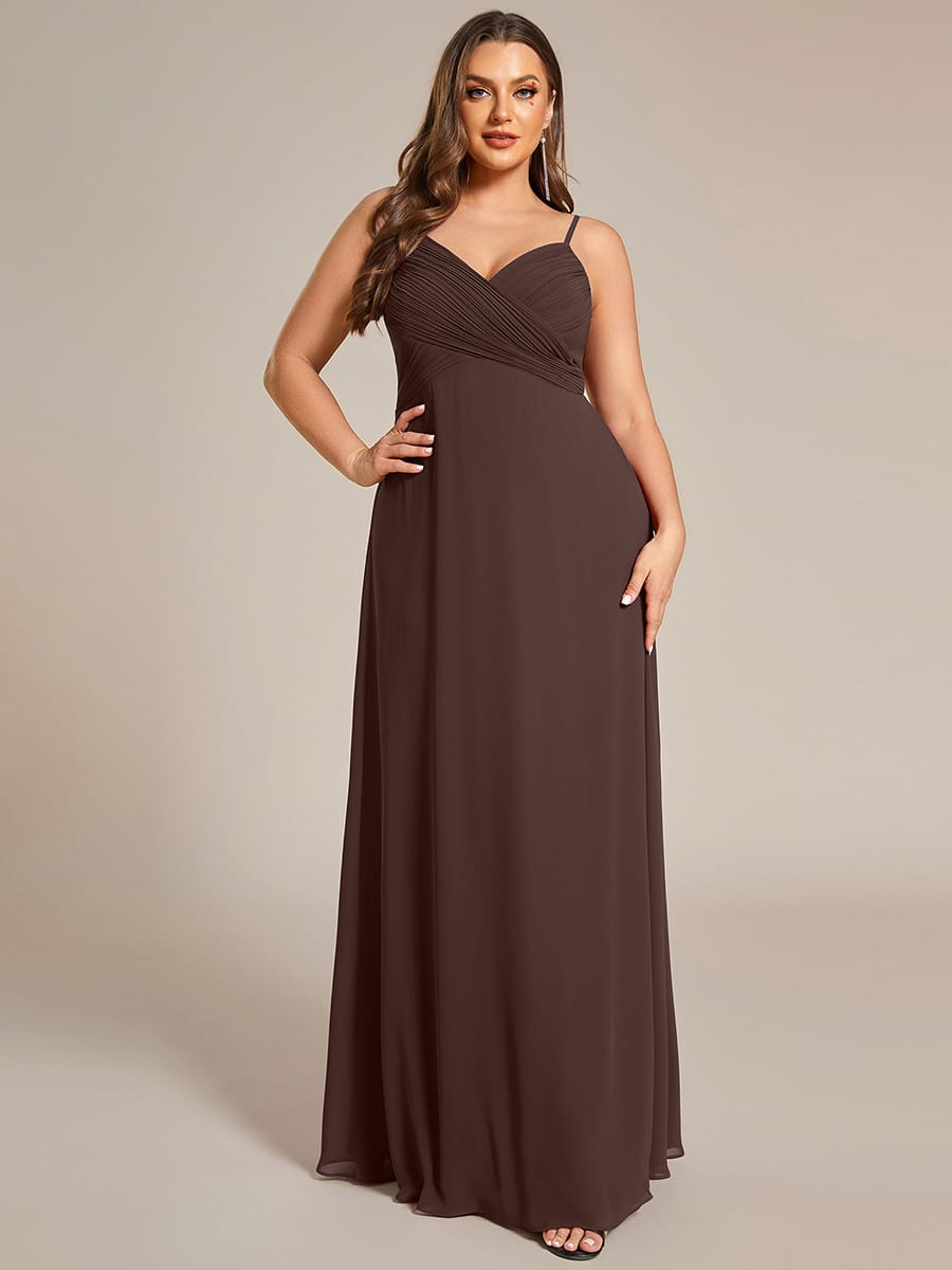 Sweetheart Draped Back Maxi Bridesmaid Dress #color_Chocolate Brown