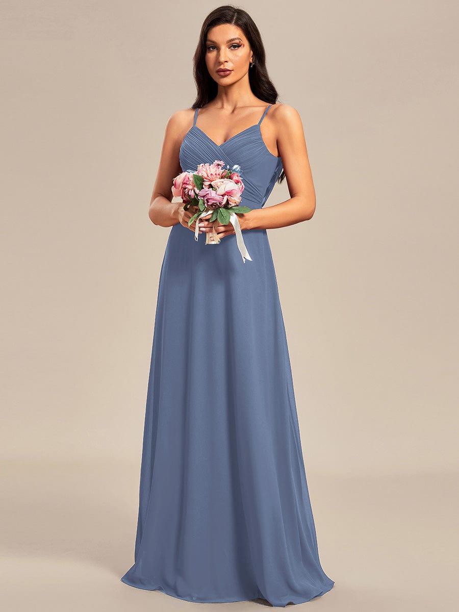 Dusty Blue Bridesmaid Gowns #style_ES80026DN