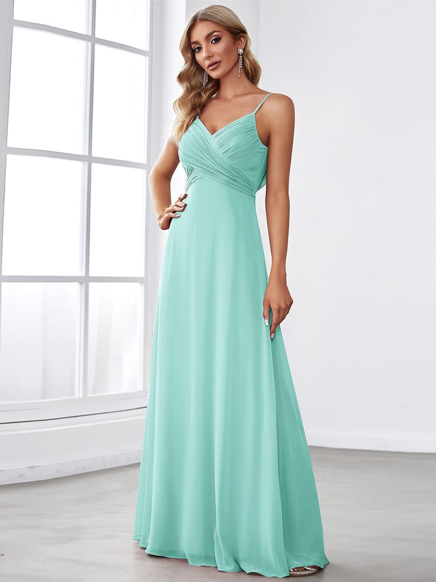 Sweetheart Draped Back Floor Length Bridesmaid Dress #color_EB